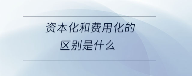 資本化和費(fèi)用化的區(qū)別是什么