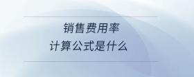 銷售費用率計算公式是什么