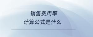 銷售費用率計算公式是什么