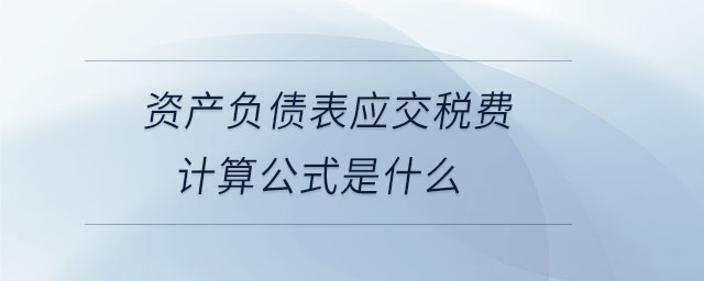 資產(chǎn)負債表應交稅費計算公式是什么