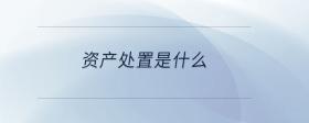 資產(chǎn)處置是什么