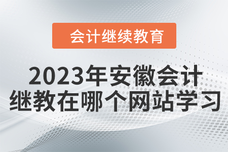 2023年安徽會(huì)計(jì)繼續(xù)教育在哪個(gè)網(wǎng)站學(xué)習(xí)？
