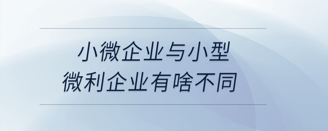 小微企業(yè)與小型微利企業(yè)有啥不同？