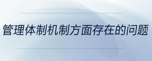 管理體制機制方面存在的問題