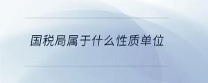 國稅局屬于什么性質(zhì)單位