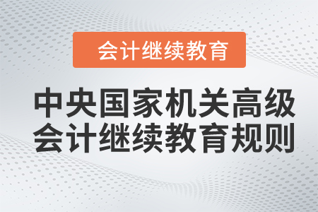 2024年中央國家機(jī)關(guān)高級會計專業(yè)技術(shù)人員繼續(xù)教育規(guī)則概述