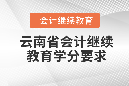 云南省2024年會計繼續(xù)教育學(xué)分要求