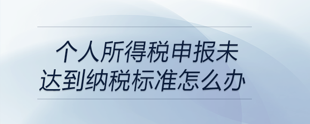 個人所得稅申報未達到納稅標準怎么辦