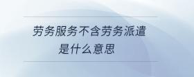 勞務(wù)服務(wù)不含勞務(wù)派遣是什么意思
