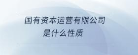 國(guó)有資本運(yùn)營(yíng)有限公司是什么性質(zhì)