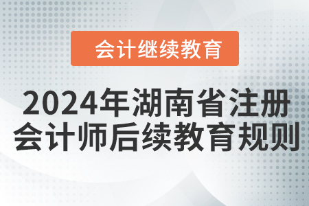 2024年湖南省注冊會計師后續(xù)教育規(guī)則