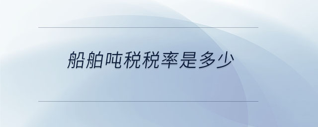 船舶噸稅稅率是多少