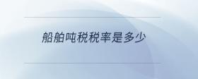 船舶噸稅稅率是多少