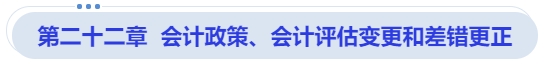 中級(jí)會(huì)計(jì)第二十二章  會(huì)計(jì)政策、會(huì)計(jì)評(píng)估變更和差錯(cuò)更正