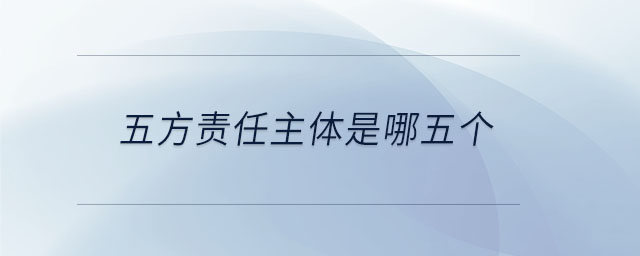 五方責任主體是哪五個