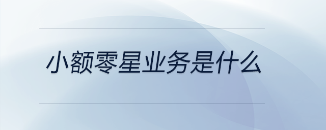 小額零星業(yè)務是什么