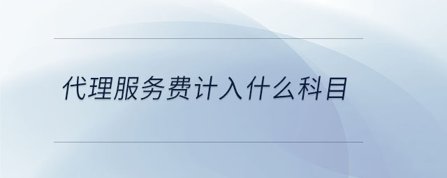 代理服務費計入什么科目
