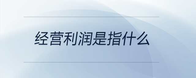 經(jīng)營(yíng)利潤(rùn)是指什么