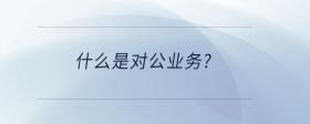 什么是對公業(yè)務(wù)?
