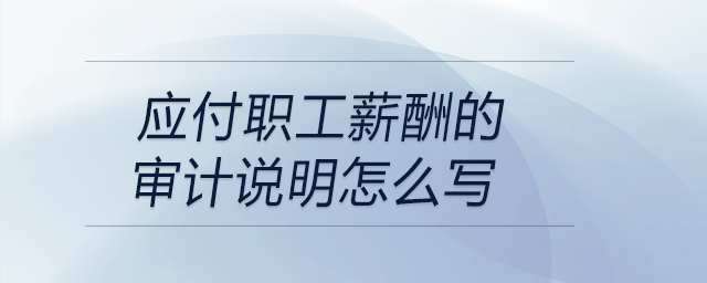 應(yīng)付職工薪酬的審計(jì)說(shuō)明怎么寫(xiě)