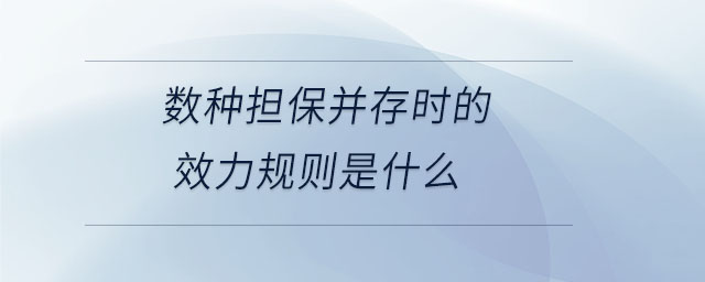 數(shù)種擔保并存時的效力規(guī)則是什么