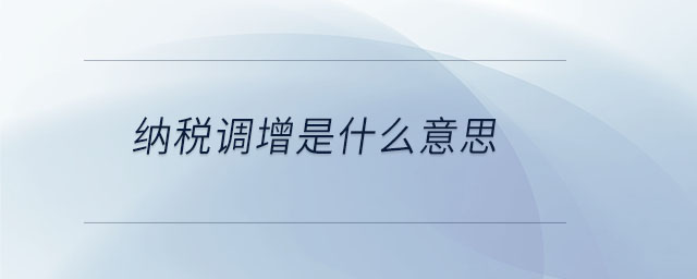 納稅調增是什么意思