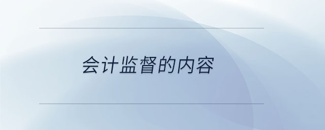 會計監(jiān)督的內容