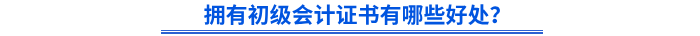 擁有初級(jí)會(huì)計(jì)證書有哪些好處？