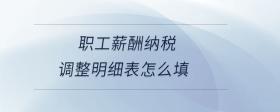 職工薪酬納稅調(diào)整明細表怎么填