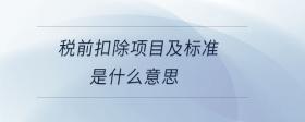 稅前扣除項目及標準是什么意思