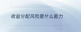 收益分配風險是什么能力
