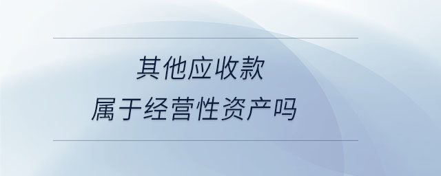 其他應收款屬于經(jīng)營性資產(chǎn)嗎