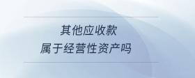 其他應收款屬于經(jīng)營性資產(chǎn)嗎