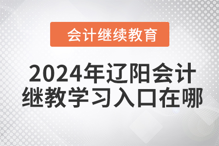 2024年遼陽(yáng)東奧會(huì)計(jì)繼續(xù)教育學(xué)習(xí)入口在哪？
