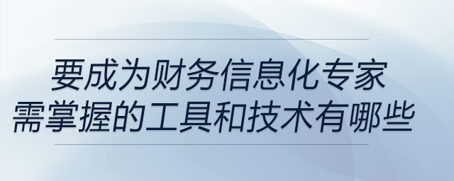 如果要成為財務信息化專家，需掌握的數(shù)字化工具和技術一般有哪些