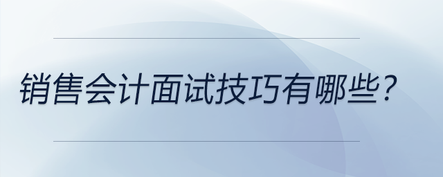 銷售會(huì)計(jì)面試技巧有哪些？