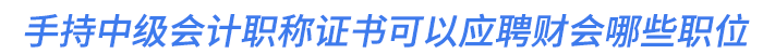手持中級(jí)會(huì)計(jì)職稱證書可以應(yīng)聘財(cái)會(huì)哪些職位