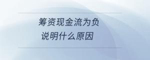 籌資現(xiàn)金流為負(fù)說明什么原因