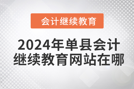 2024年單縣會計繼續(xù)教育網(wǎng)站在哪？