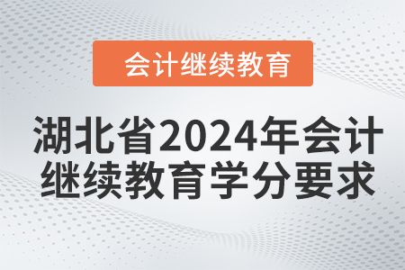 湖北省2024年會計人員繼續(xù)教育學(xué)分要求