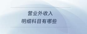 營(yíng)業(yè)外收入明細(xì)科目有哪些