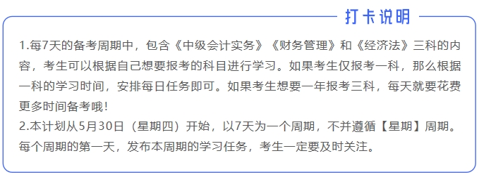 中級會計打卡說明