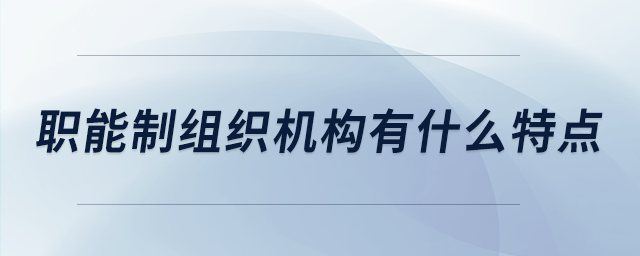 職能制組織機構(gòu)有什么特點
