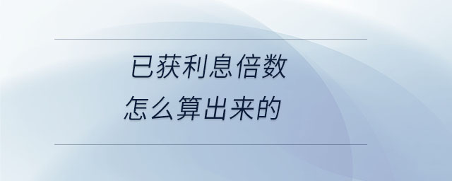 已獲利息倍數(shù)怎么算出來(lái)的