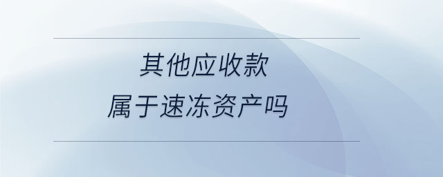 其他應(yīng)收款屬于速凍資產(chǎn)嗎