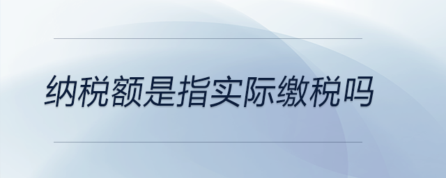 納稅額是指實(shí)際繳稅嗎