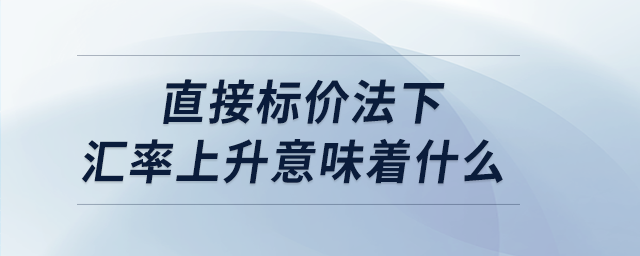 直接標(biāo)價法下匯率上升意味著什么