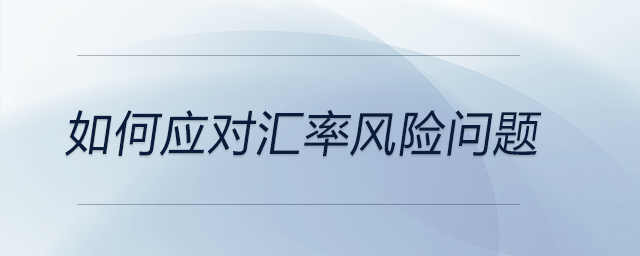 如何應(yīng)對匯率風(fēng)險問題