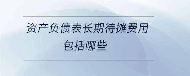資產(chǎn)負(fù)債表長期待攤費(fèi)用包括哪些