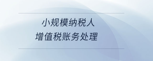 小規(guī)模納稅人增值稅賬務處理